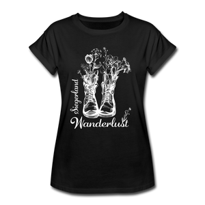 Shirt "Wanderlust", schwarz-weiß - black