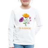 Kindershirt, langarm, "En Blöömche", verschiedene Farben - Weiß