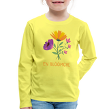 Kindershirt, langarm, "En Blöömche", verschiedene Farben - Gelb