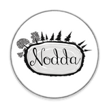 Runder Kühlschrankmagnet, "Nodda", weiß-schwarz - Weiß