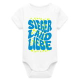 Baby Bio Kurzarm-Body "Sejerlandliebe wavy", verschiedene Farben - Weiß