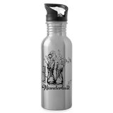 Trinkflasche "Wanderlust" aus Edelstahl, verschiedene Farben - Lightsilver