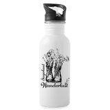 Trinkflasche "Wanderlust" aus Edelstahl, verschiedene Farben - Weiß