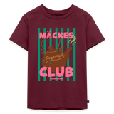 Kinder T-Shirt "Mäckes Club", verschiedene Farben - Burgunderrot