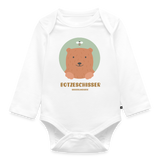 Baby Bio Langarm-Body "Botzeschisser", verschiedene Farben - Weiß