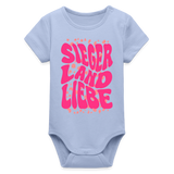 Baby Bio Kurzarm-Body "Sejerlandliebe wavy", verschiedene Farben - Sky