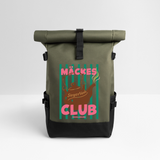 Rolltop Rucksack "Mäckes Club", verschiedene Farben - Olive/Schwarz