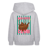 Teenager Hoodie"Mäckes Club", verschiedene Farben - Hellgrau meliert