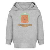 Baby Bio Hoodie "Botzeschisser", verschiedene Farben - Grau meliert