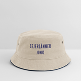 Kinder Bucket Hat "Sejerlänner Jong", beige,navy - Natur/Navy