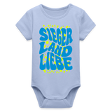 Baby Bio Kurzarm-Body "Sejerlandliebe wavy", verschiedene Farben - Sky