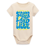 Baby Bio Kurzarm-Body "Sejerlandliebe wavy", verschiedene Farben - Weißgrau