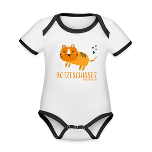 Baby Body "Botzeschisser", weiß-schwarz - Weiß/Schwarz
