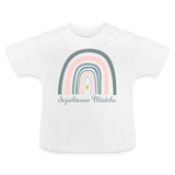 Baby Shirt "Sejerlänner Mädche Regenbogen", verschiedene Farben - weiß