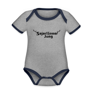 Baby Bio-Kurzarm-Kontrastbody - Weiß/Schwarz