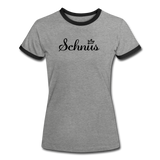 Shirt "Schnus", weiß-schwarz - heather grey/black