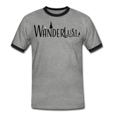Shirt "Wanderlust", schwarz - weiß - heather grey/black