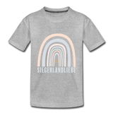 Kinder T-Shirt "Siegerlandliebe Regenbogen" - heather grey