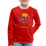 Kindershirt, langarm, "En Blöömche", verschiedene Farben - Rot
