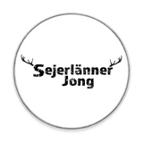 Runder Kühlschrankmagnet, "Sejerlänner Jong", weiß-schwarz - Weiß
