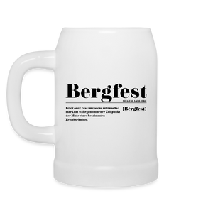 Bierkrug "Bergfest", weiß-schwarz - weiß